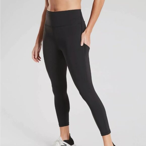 Athleta Ultimate Stash Pocket 7/8 Tight in SuperSonic, BLACK SIZE S - Picture 1 of 4